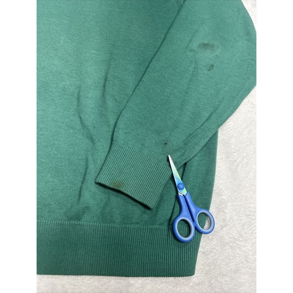 Peter Millar Men's 100% Pure Cashmere Size 2XL Green V-Neck Pullover Sweater - Picture 4 of 14